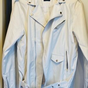 Men's White Biker Jacket